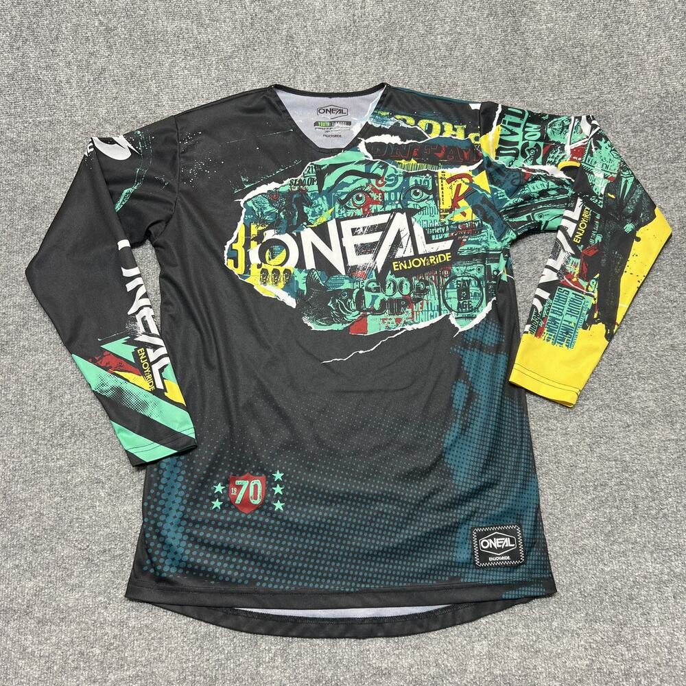 O'Neal Mayhem Jersey Shirt Youth XL Black Multicolor Long Sleeve Motocross MX